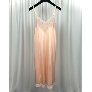 Vintage 80s Fascination Slip Dress with Sheer Polka Dot Lace - Small